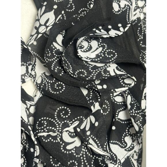 Sunny Leigh Women’s Top Black White Frilly Ruffled Feminine Girl Top Size (S) - Picture 9 of 16